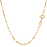 10k Yellow Gold Round Rolo Link Chain Necklace, 1.9mm fine designer jewelry for men and women